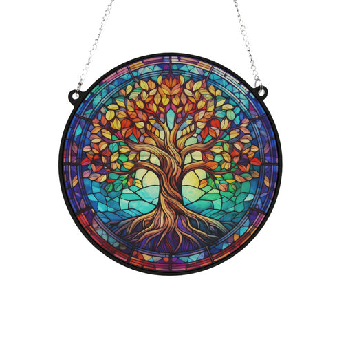Tree of Life Stained Glass Effect Suncatcher